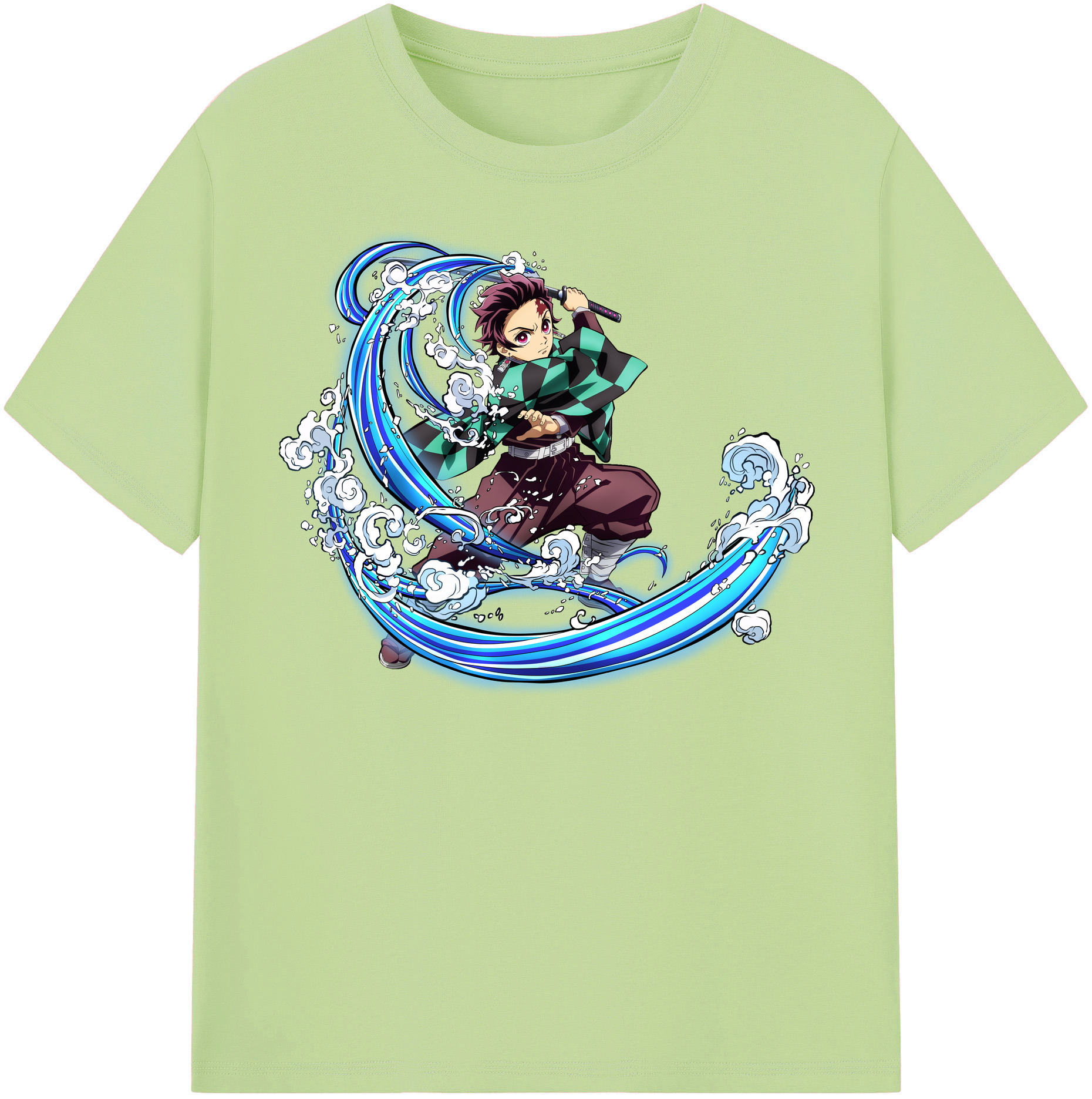（画像用） 鬼滅の刃 竈門 炭治郎／かまど たんじろう Kamado Tanjirou 綿100％半袖Tシャツ（フロントプリント）
